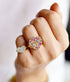 Diamond Smushed Heart Pinky Ring - 14K